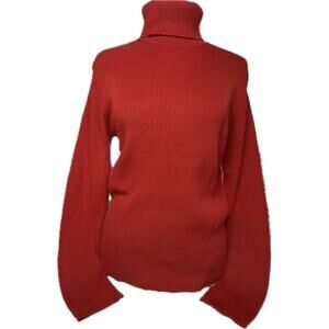 Pendleton Red Turtleneck Stretch Knit Sweater Top 100% Cotton NWT Women’s M